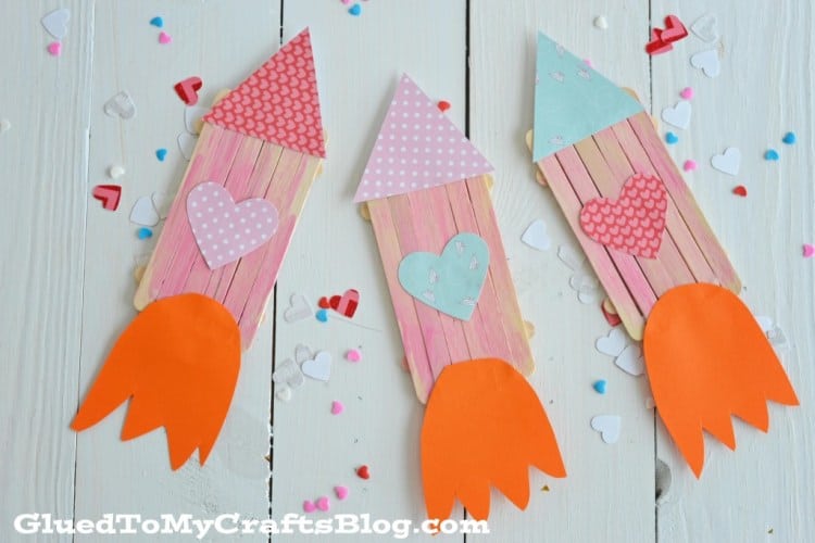 valentines rocket ships kids craft 