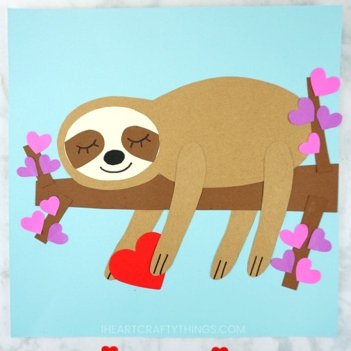 diy sloth valentine kids craft