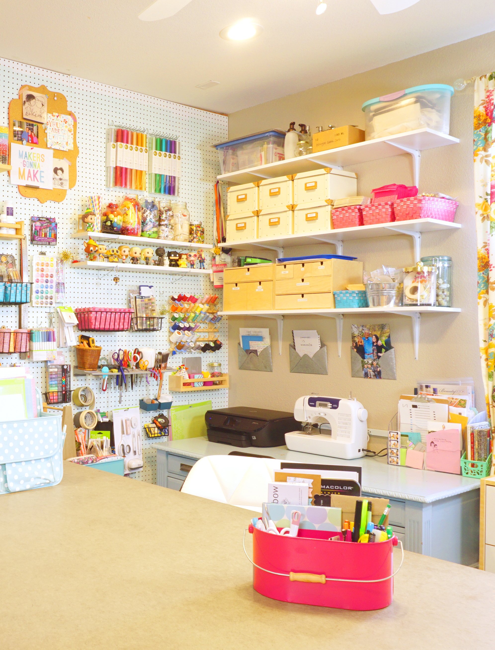 colorful craft room tour 