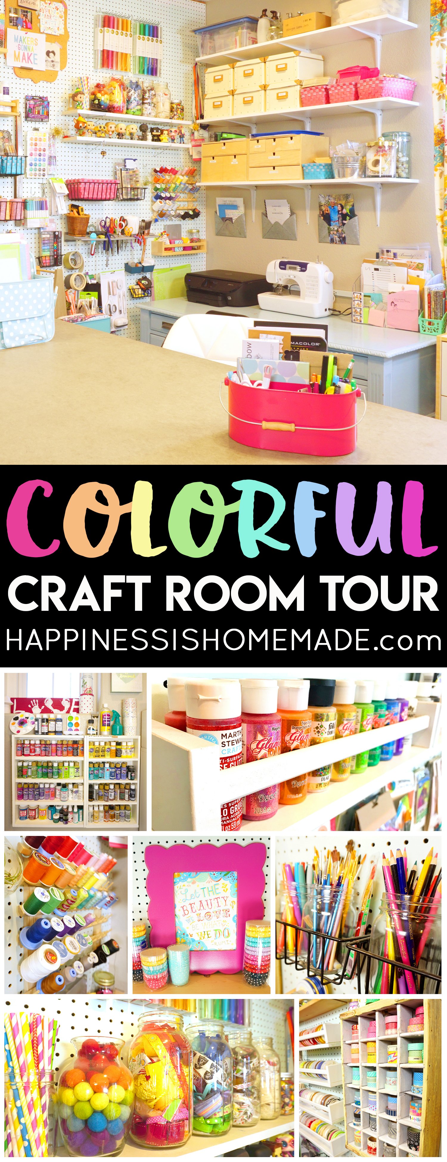 colorful craft room tour happiness is homemade 