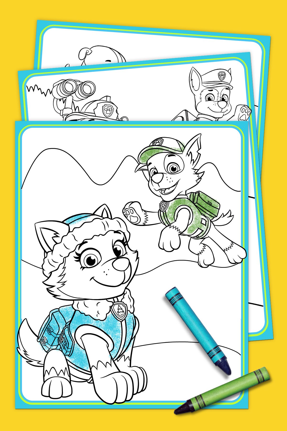 paw patrol coloring sheets partially colored