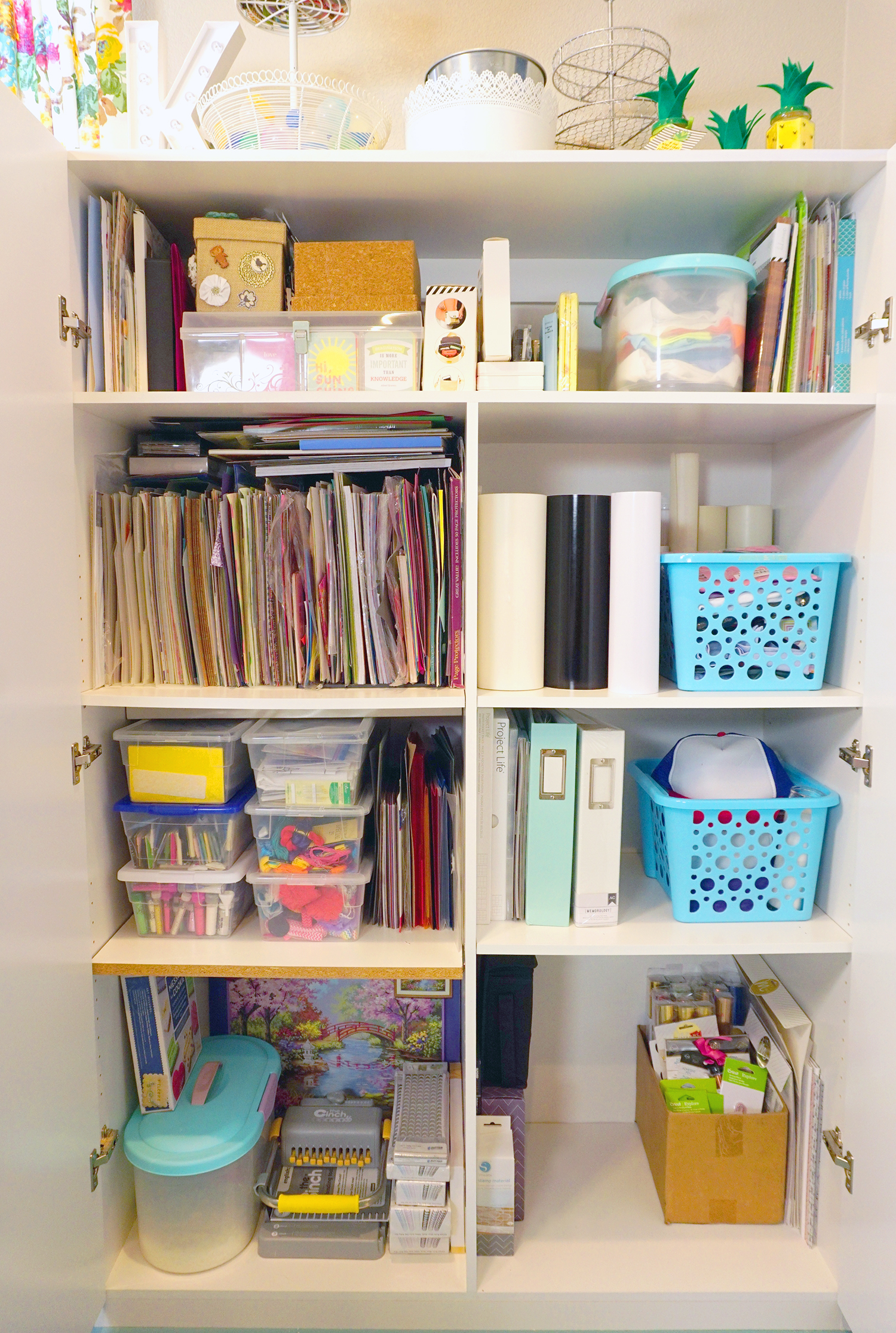 inside of craft storage cabinet 