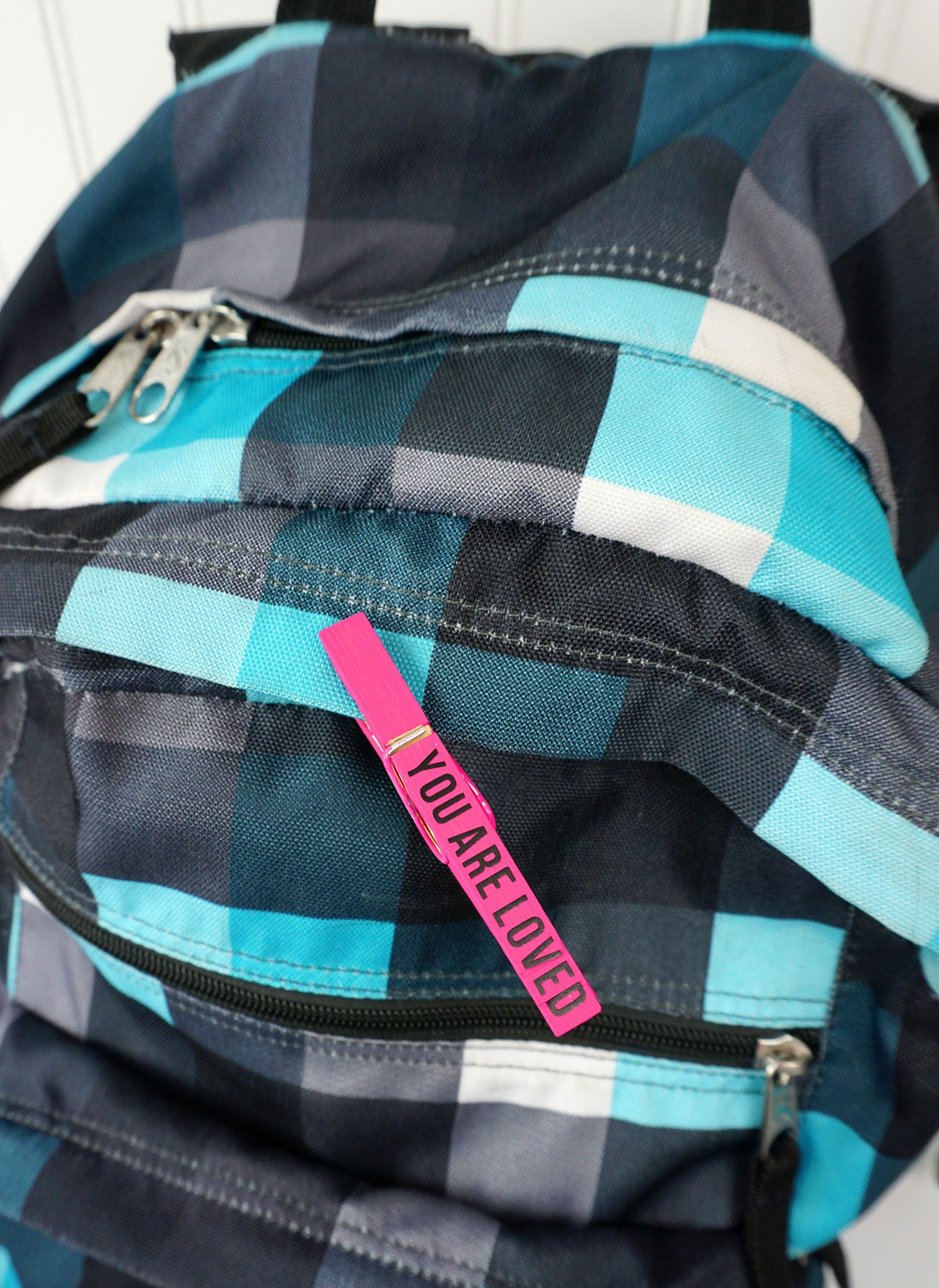 rainbow kindness clip on backpack