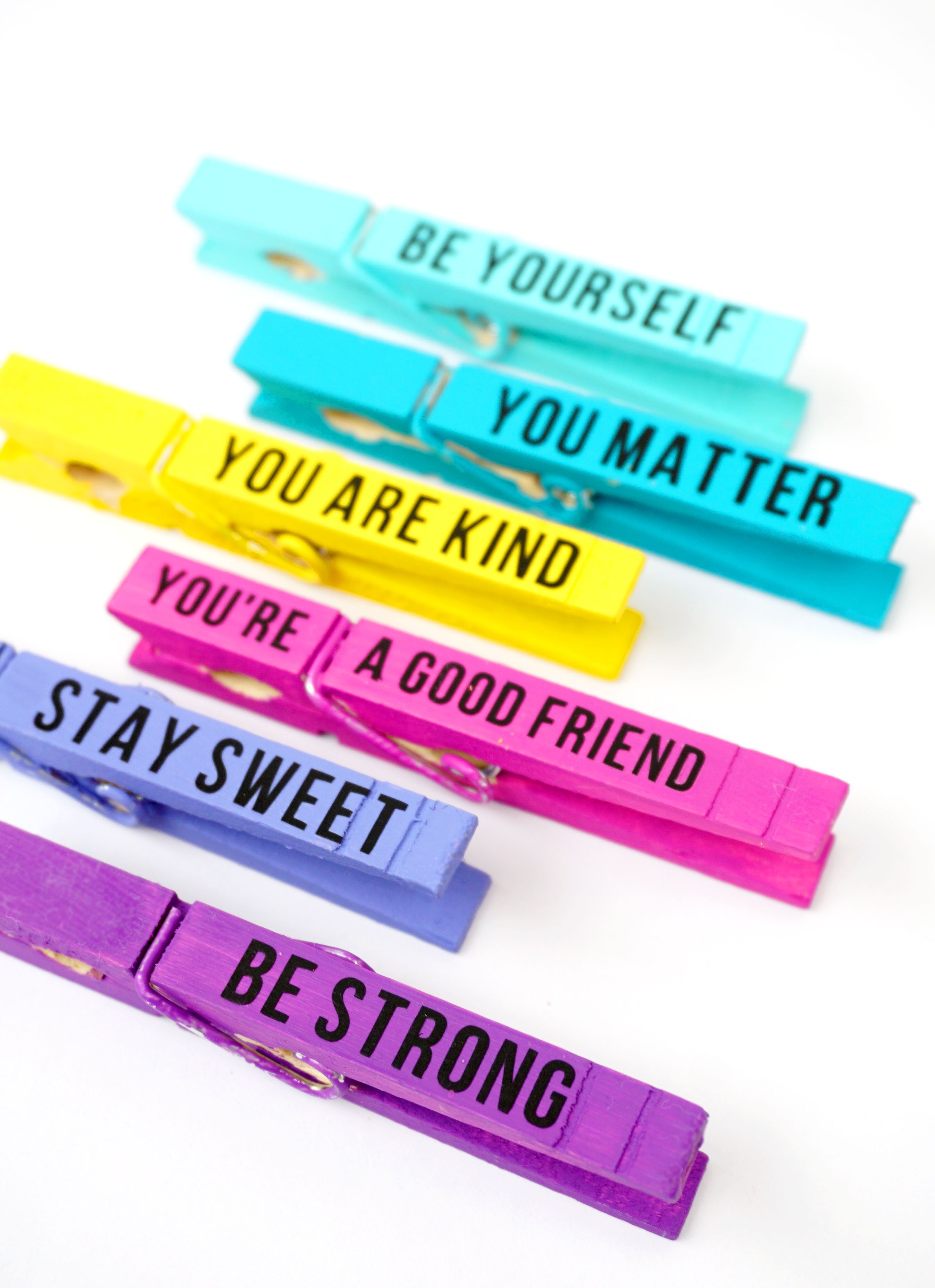 rainbow kindness clips made from clothespins