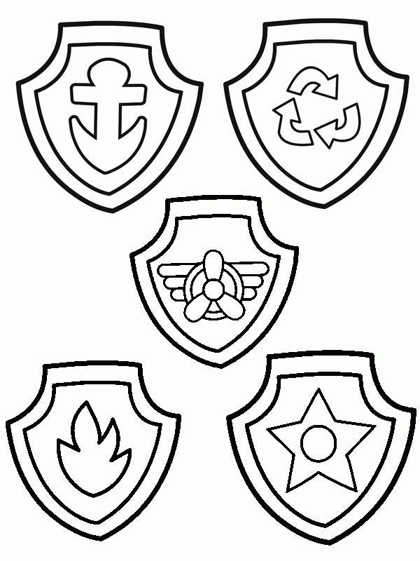 paw patrol badges coloring worksheets