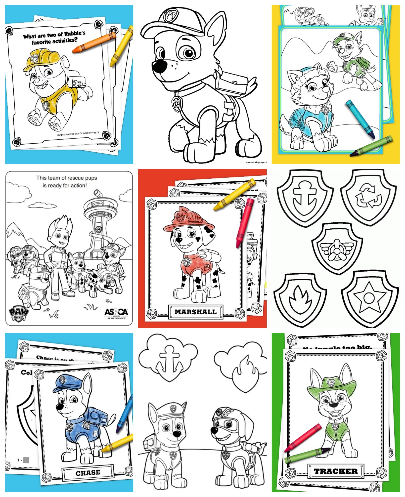 PAW patrol coloring sheets for kids