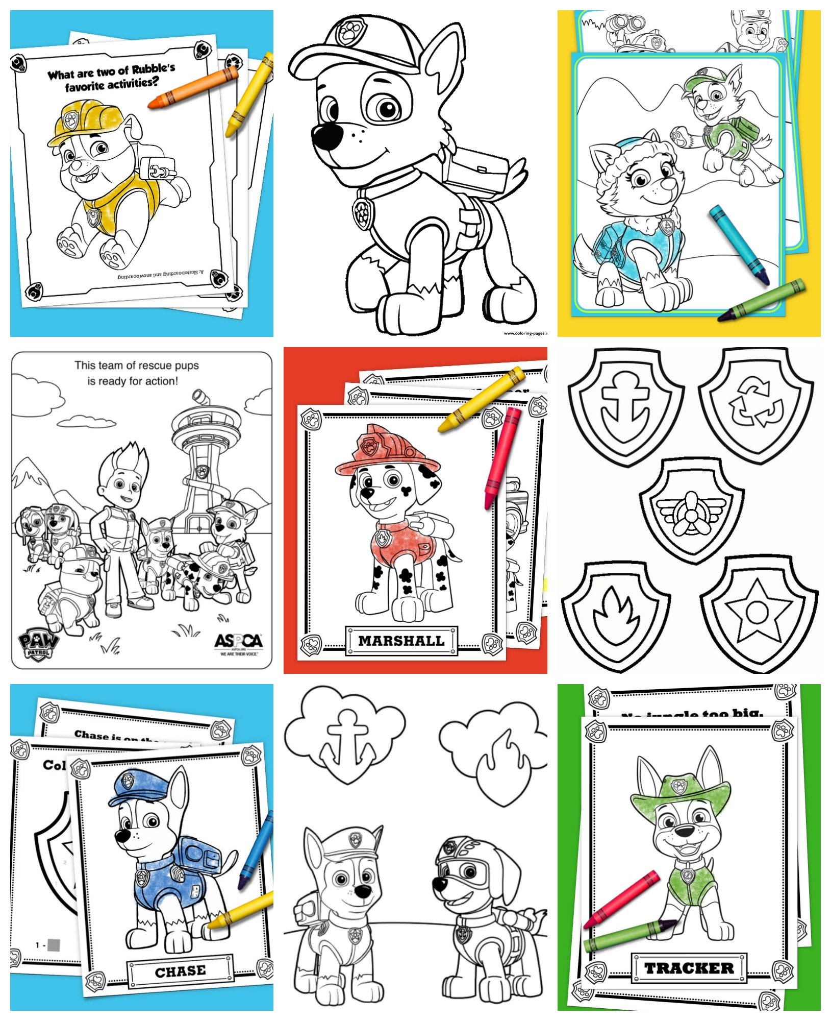 Paw Patrol coloring pages on