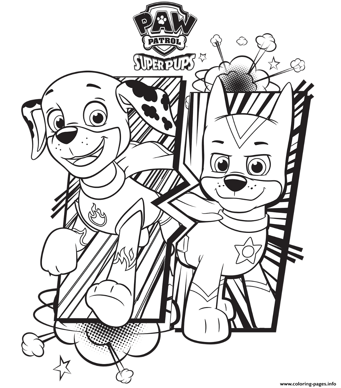 paw patrol super pups coloring sheets