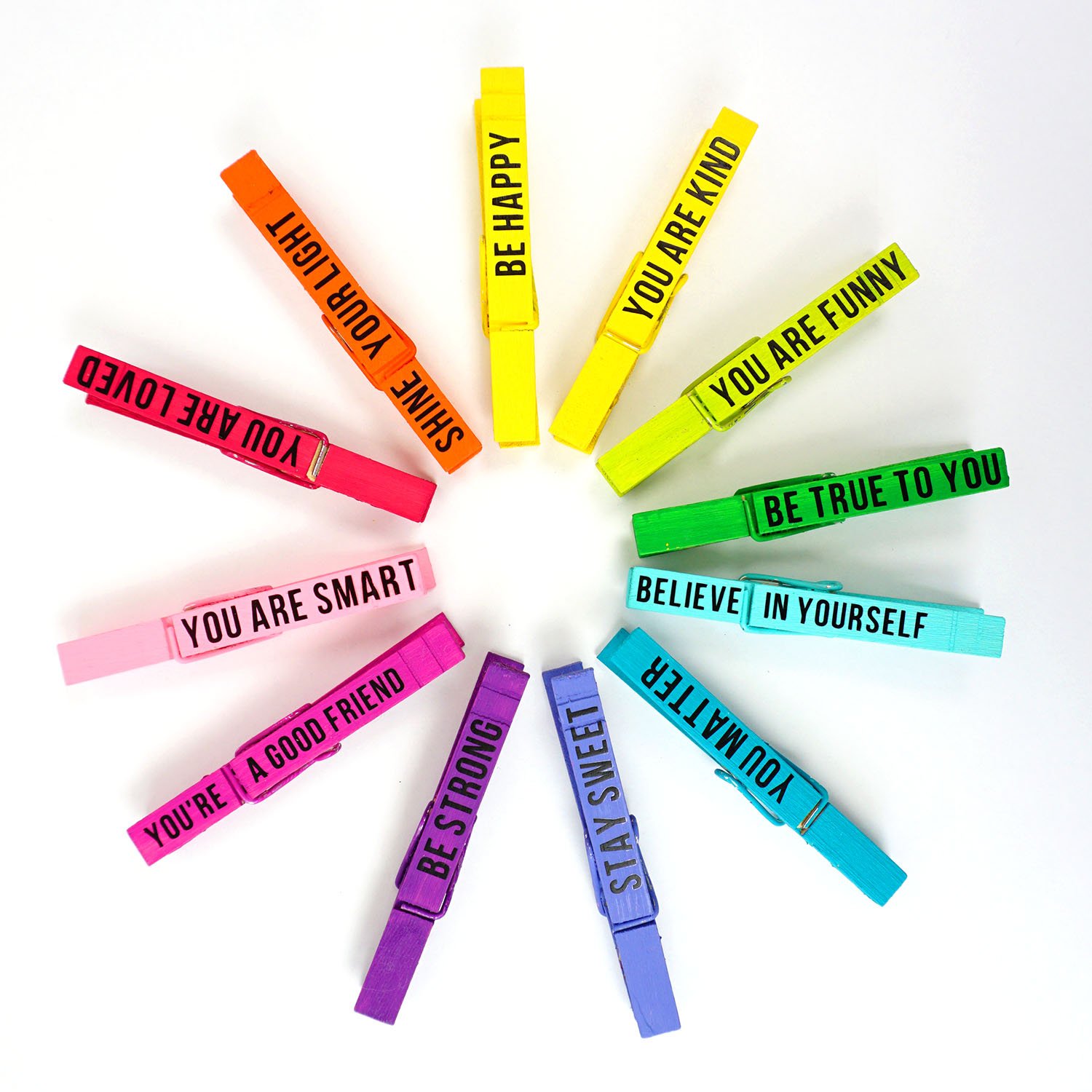 rainbow kindness clips made from clothespins