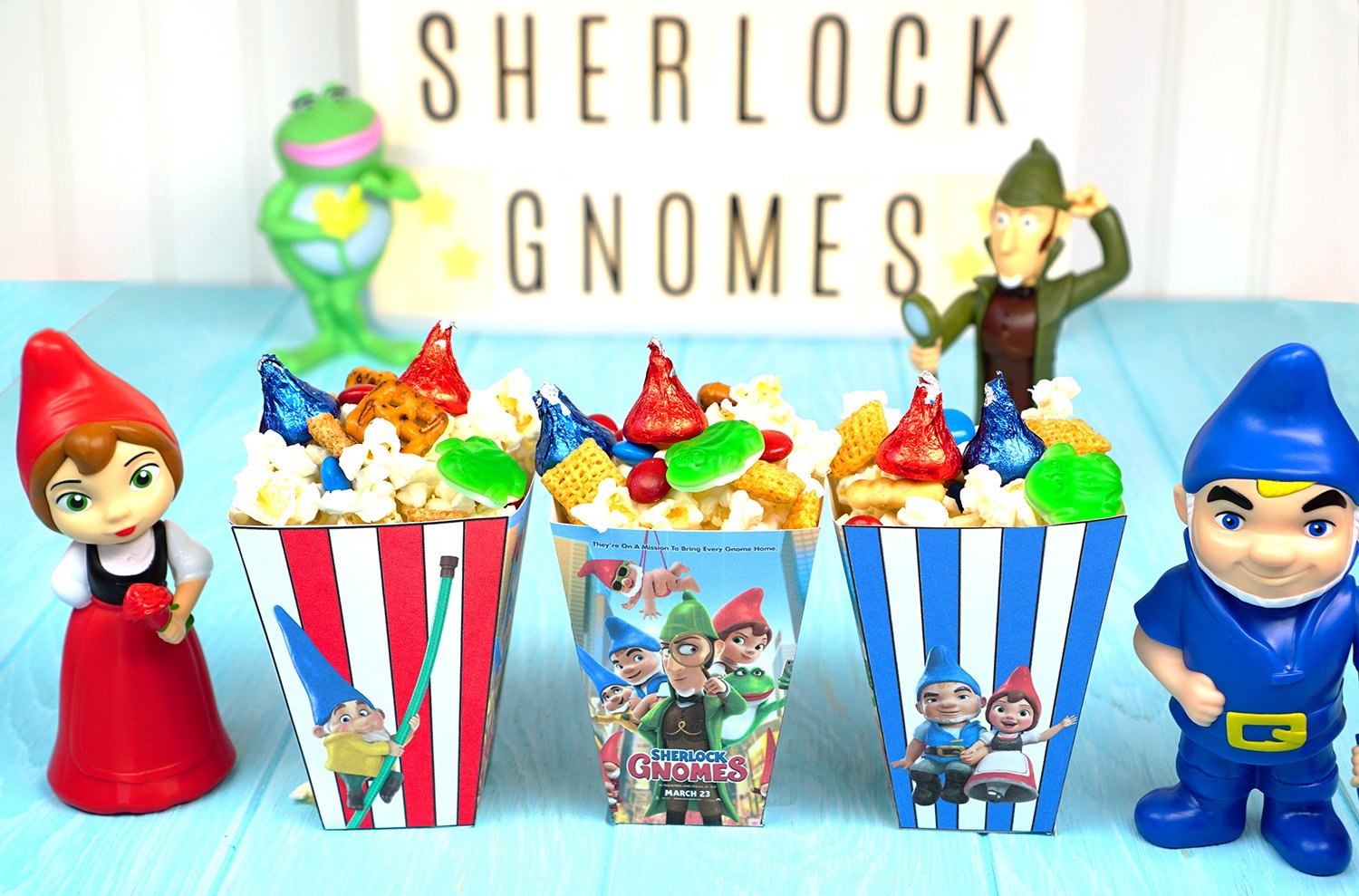 Sherlock Gnomes Snack Mix in sherlock gnomes printable snack containers with gnomes