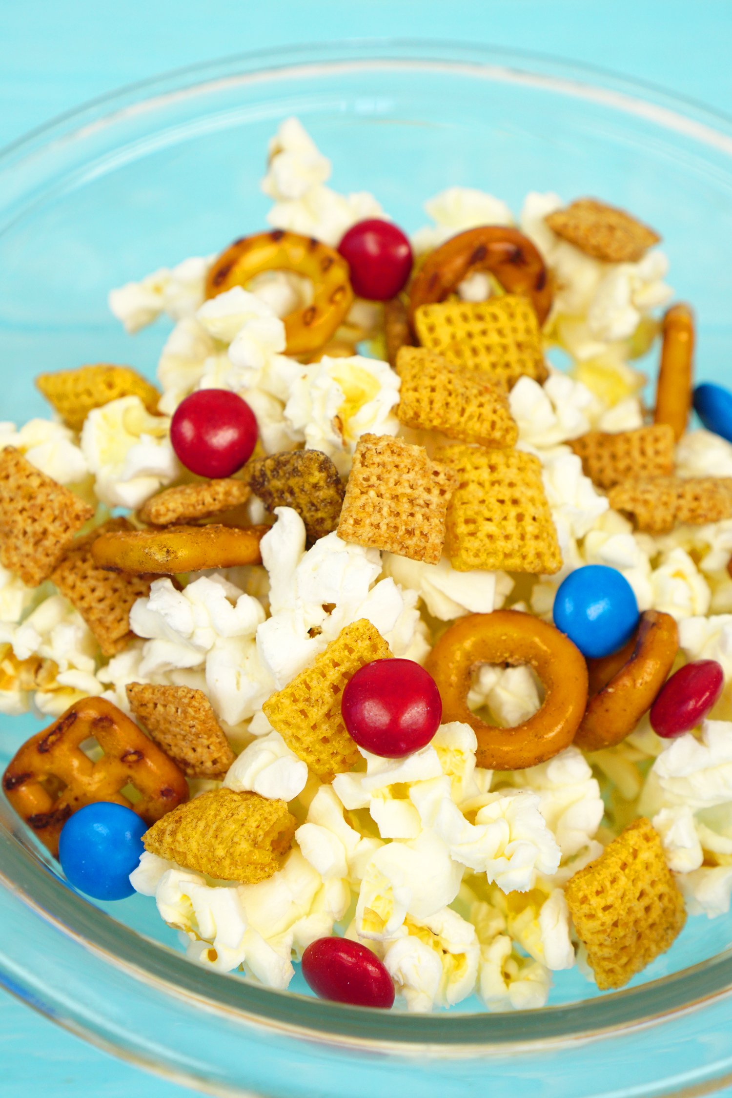 Sherlock Gnomes Snack Mix with candy popcorn and chex mix 