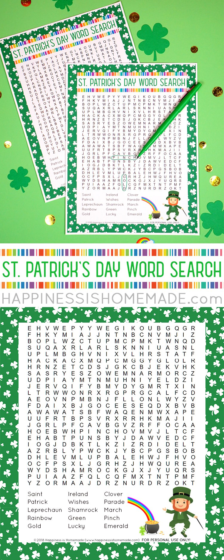 st patricks day word search printable pin graphic