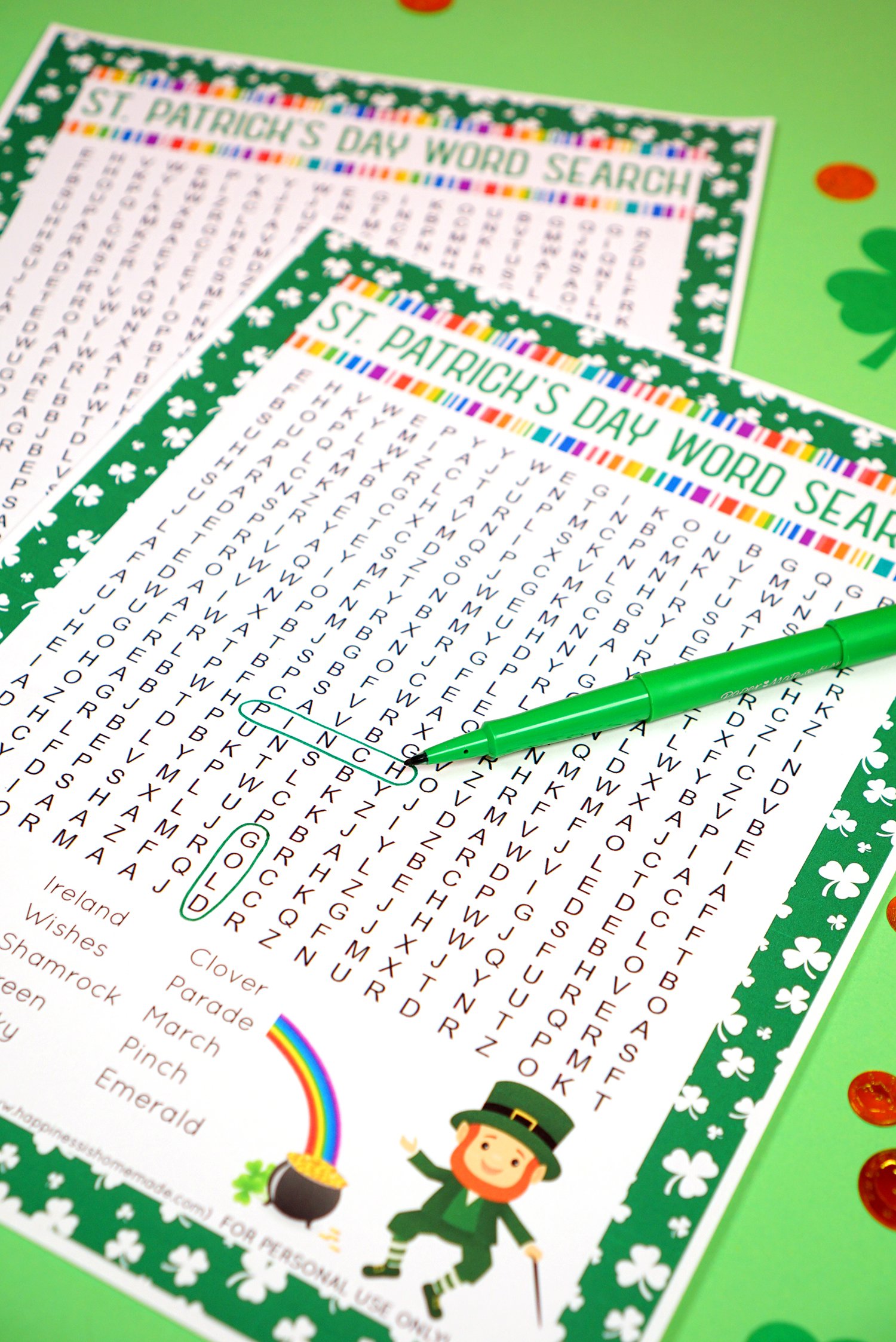 fun printable word search game for st patricks day