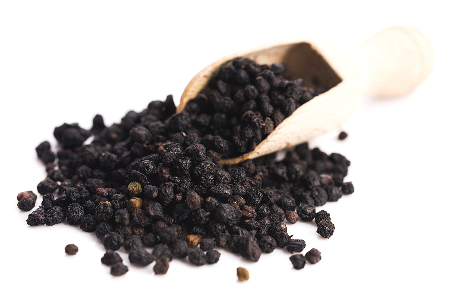 dried elderberries and scoop