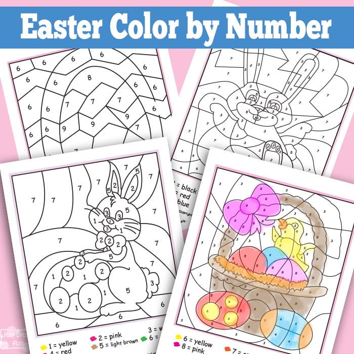 easter color by number pages