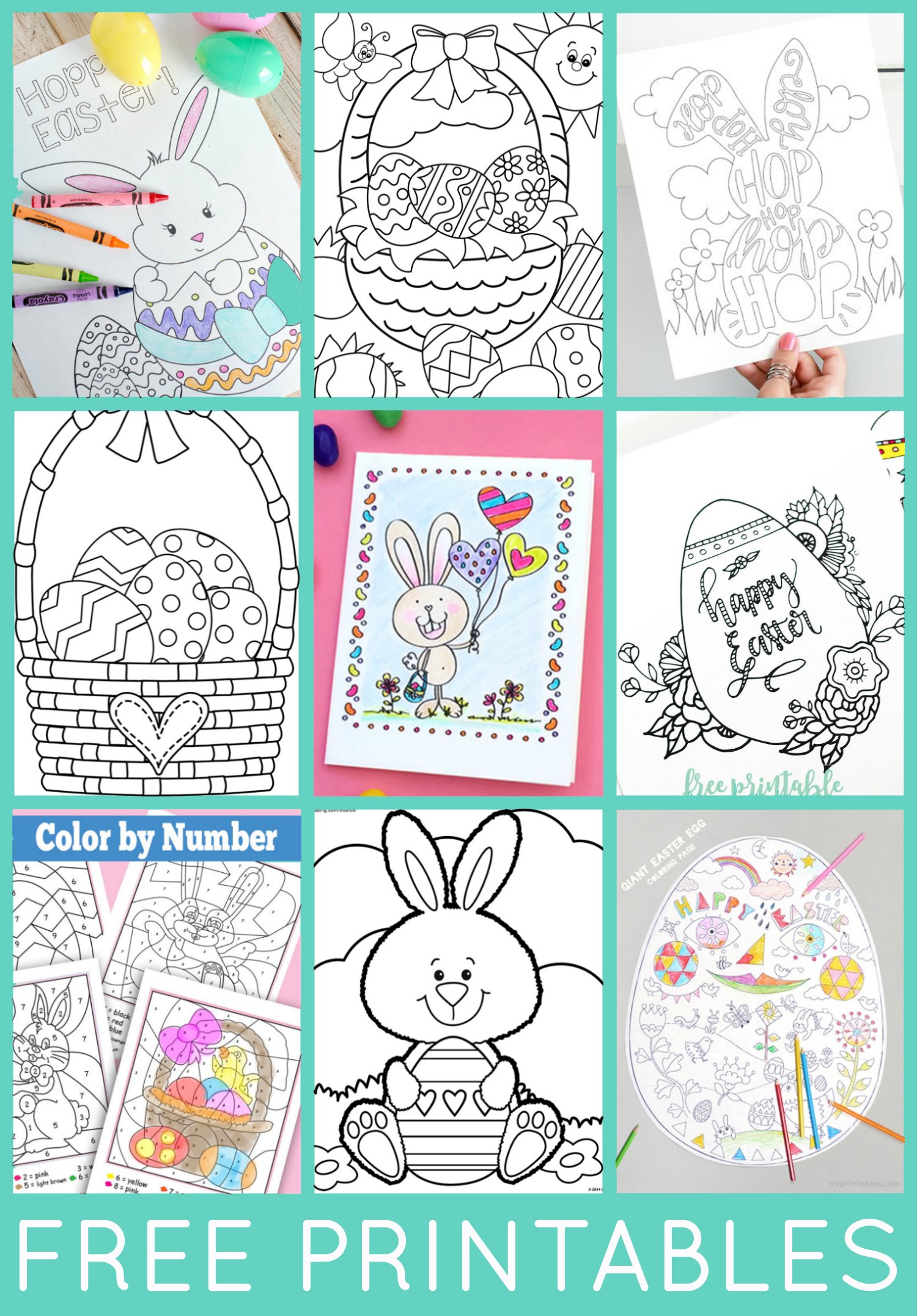 Les pages de coloriage de Pâques imprimables gratuites sont amusantes pour les enfants de tous âges!  Des pages à colorier d'oeufs de Pâques, des pages à colorier de lapin de Pâques, des feuilles de panier de Pâques couleur par numéro, et d'autres images de Pâques adorables à colorier!  Les feuilles de coloriage de Pâques sont parfaites pour toute la famille!