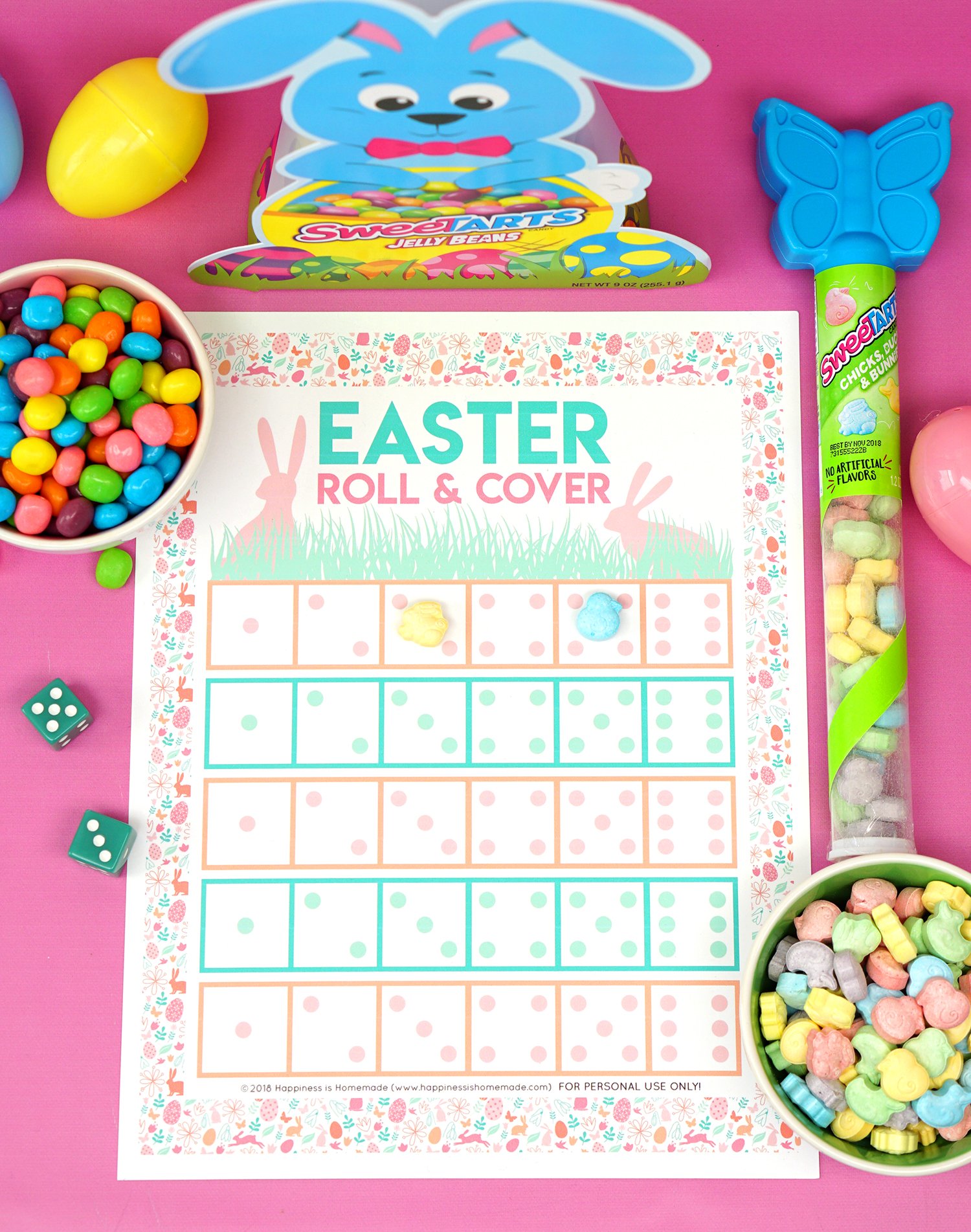 sweet tarts candy and easter roll and cover printable