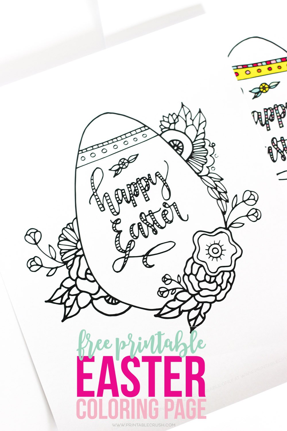 happy easter printable coloring page 