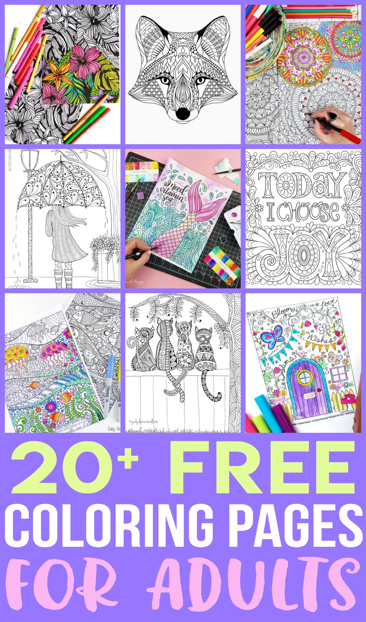 Hedendaags FREE Adult Coloring Pages - Happiness is Homemade FZ-66