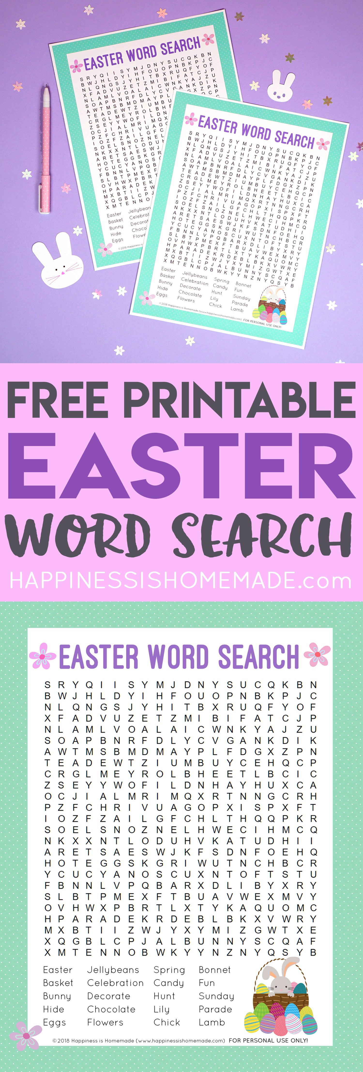 free printable easter word search