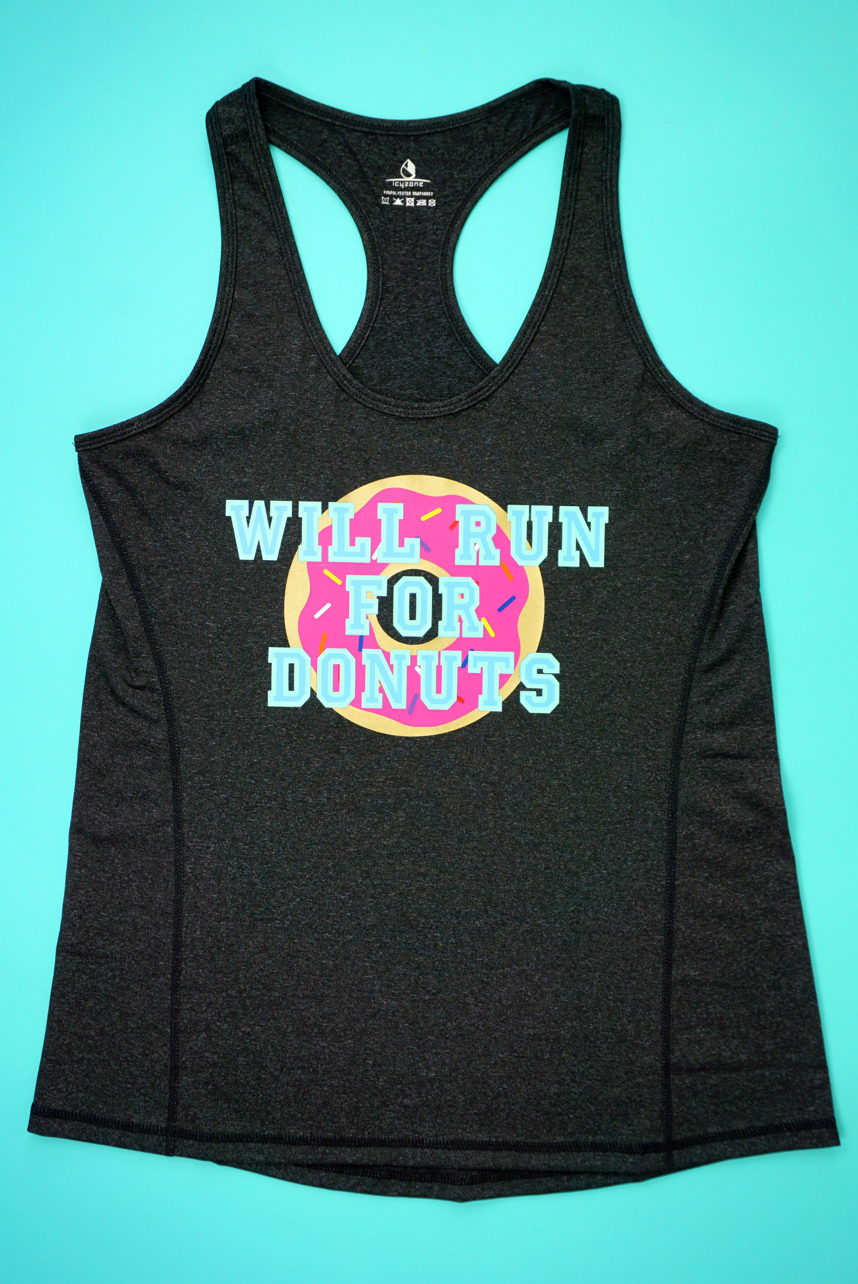will run for donuts svg cut file on workout tank