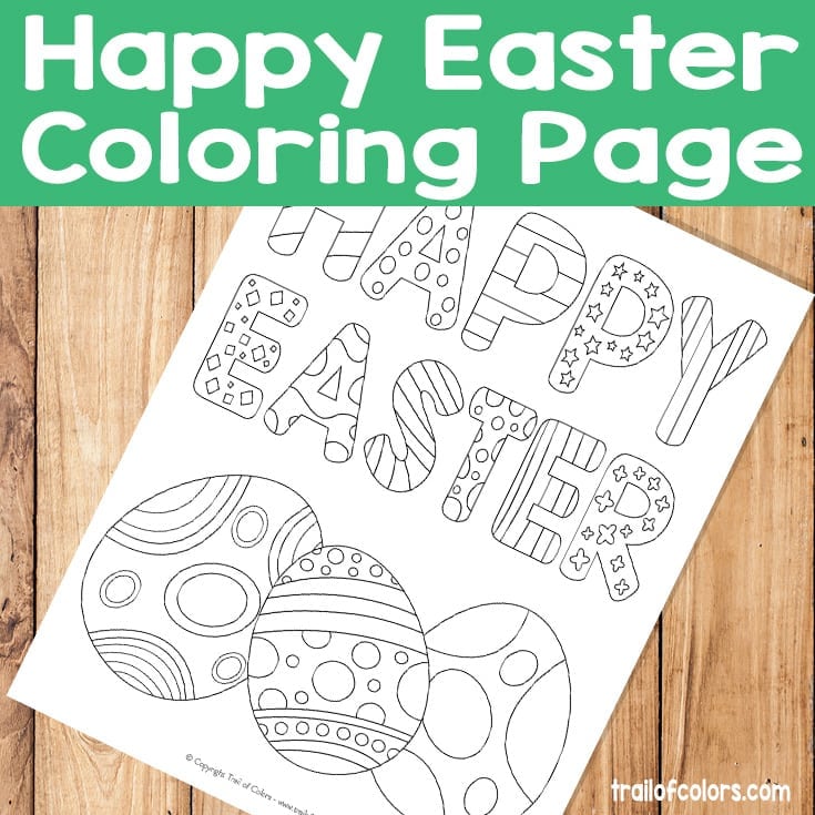 happy easter coloring page