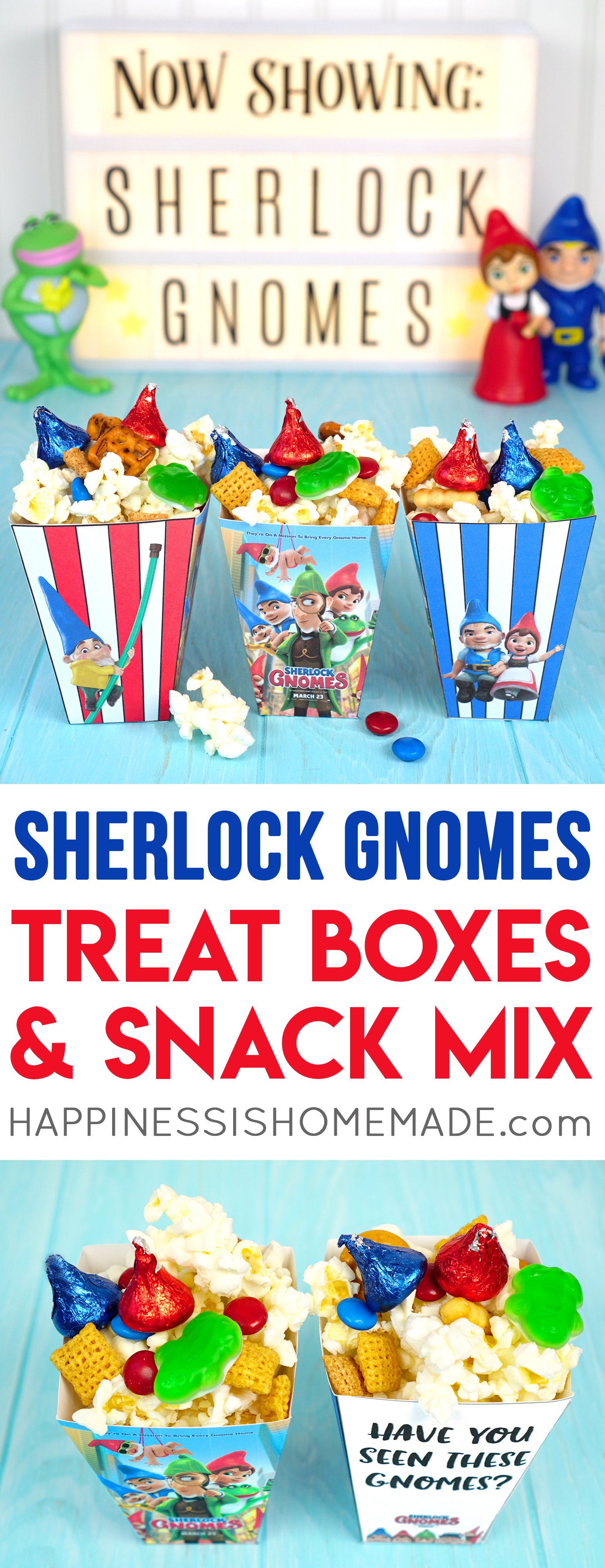 Sherlock Gnomes treat boxes and snack mix 