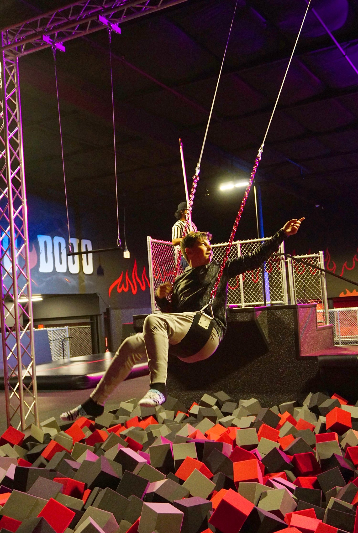 swings and trapeze playground areas