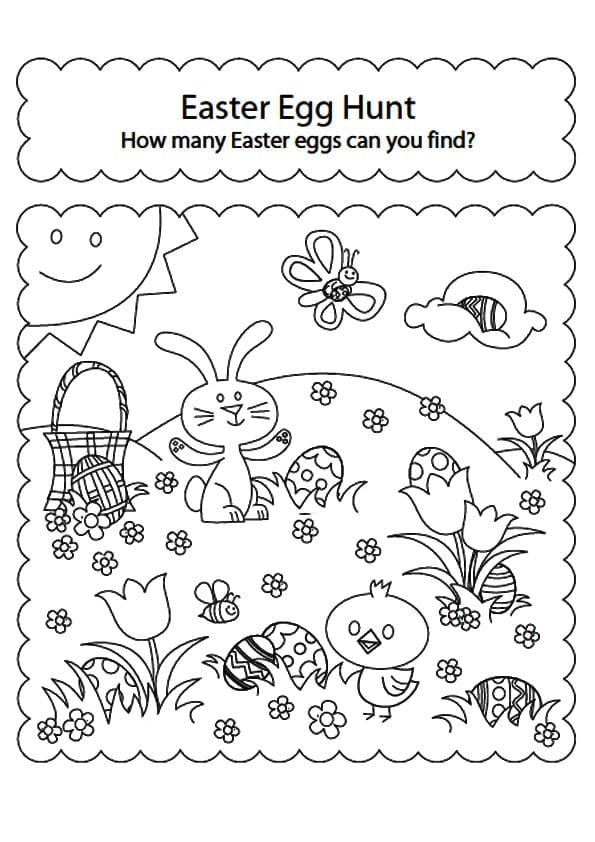 how many easter eggs can you find printable coloring pages