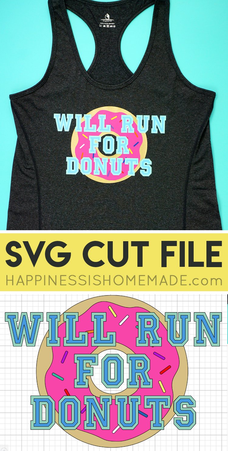 will run for donuts svg cut file 