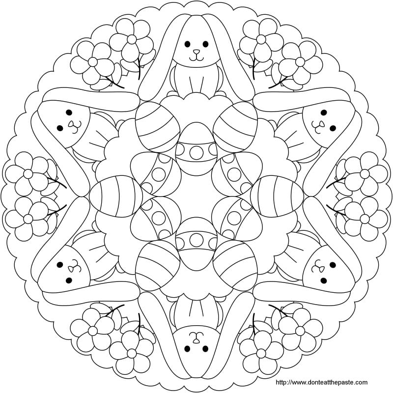 mandala easter coloring page