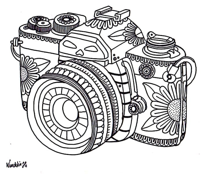 printable coloring pages for adults cool camera