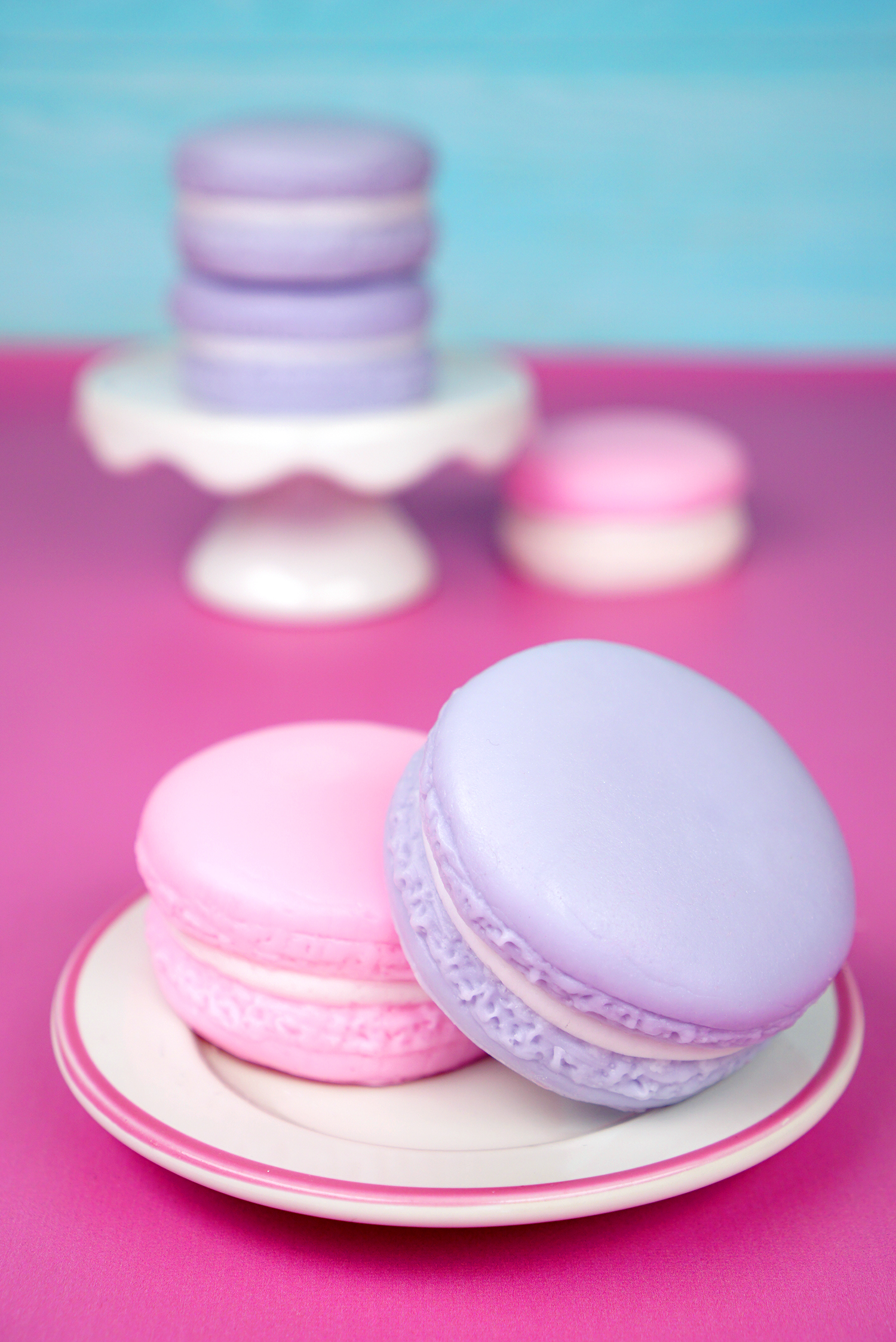 diy macaron soaps on platter