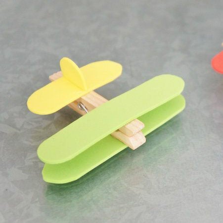 Airplane kids craft made from craft foam and a clothespin