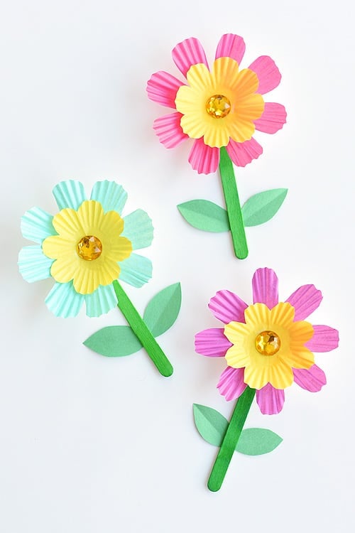 paper flowers made from cup cake liners