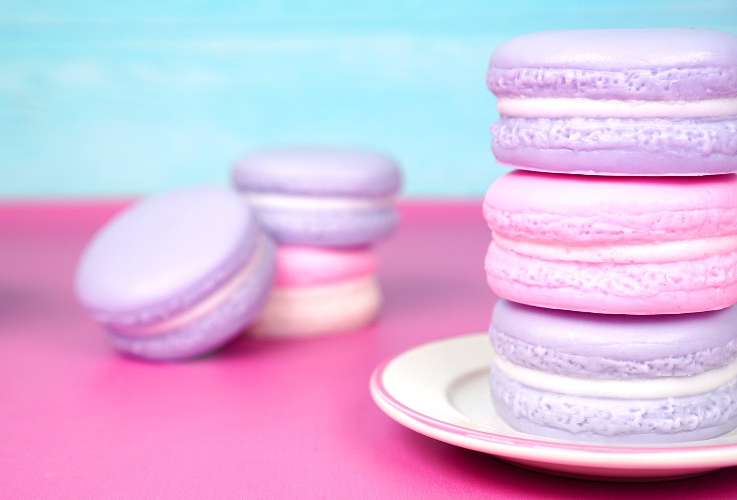 macaron soaps on dish 