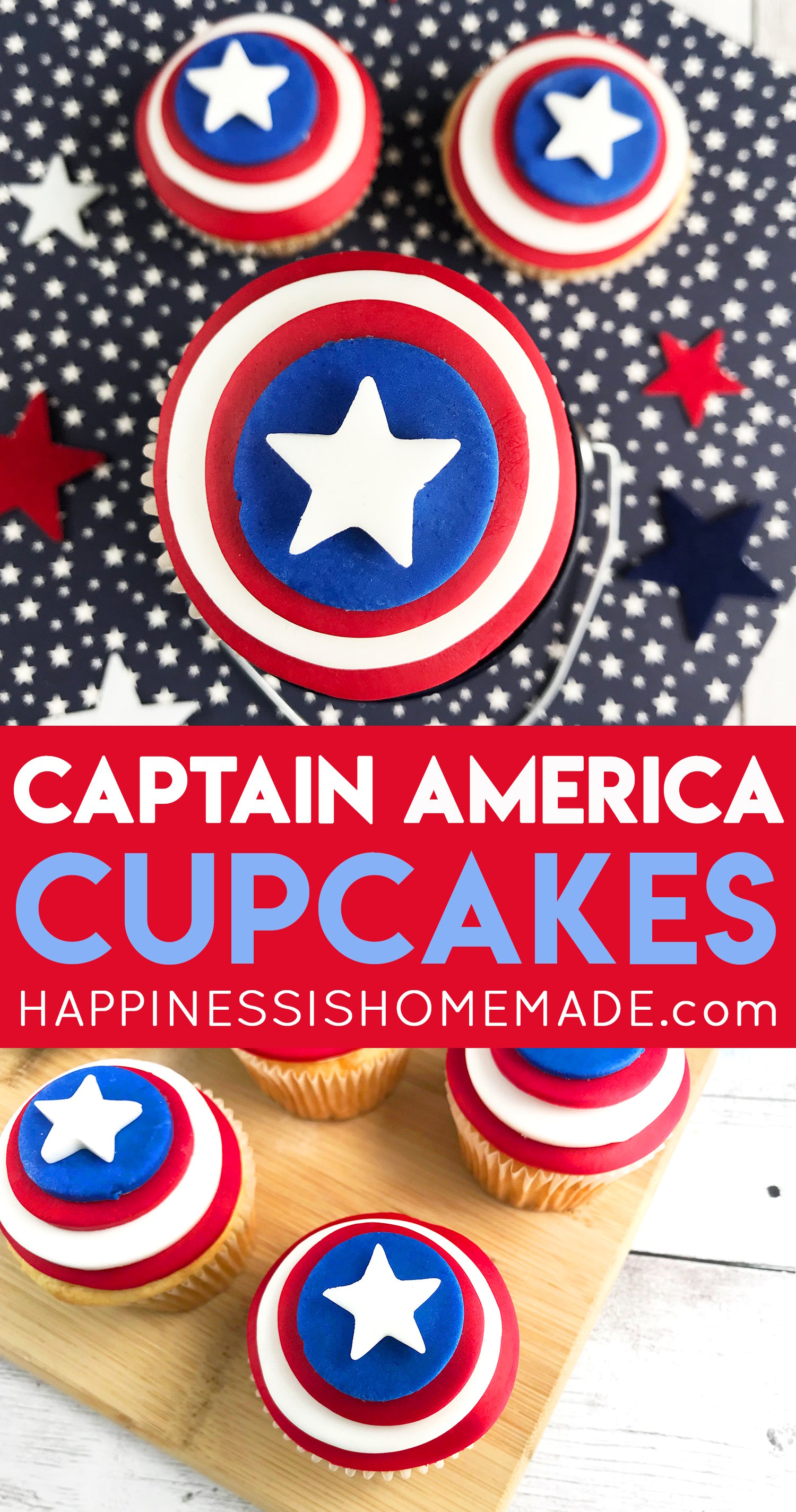 captain america cupcakes from happiness is homemade