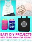 easy diy projects with cricut iron on designs