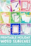 printable holiday word search games