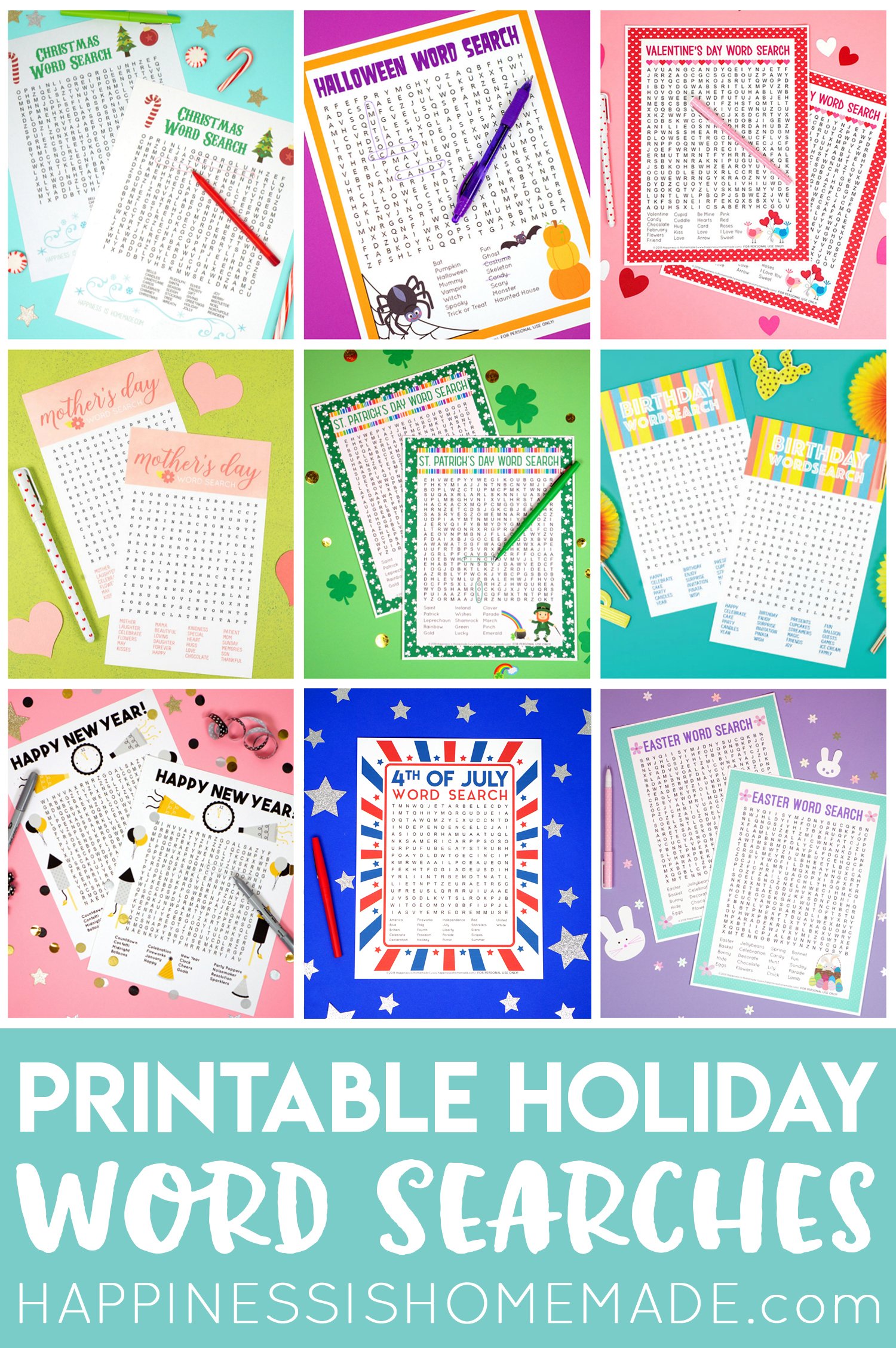 printable holiday word search games