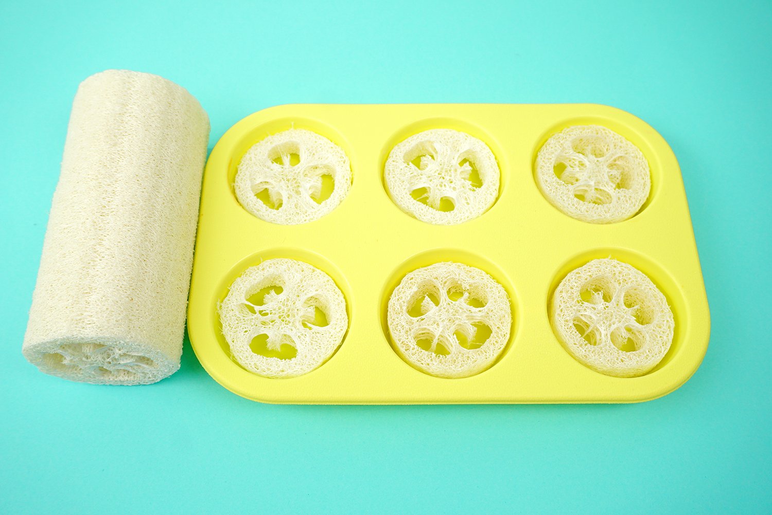 citrus loofah soaps poured in molds