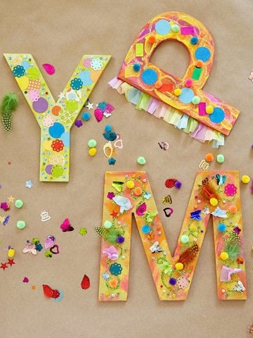 colorful monogram letter craft