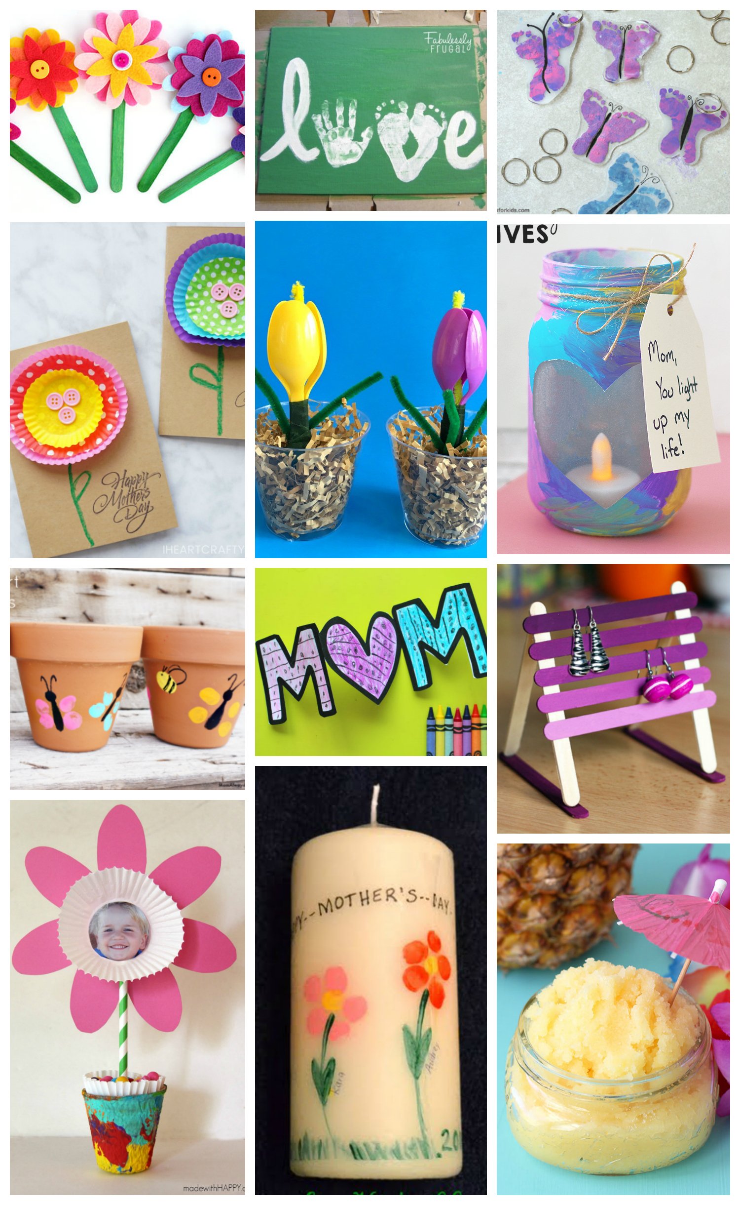 Little Child Made Paper Crafts For Mother's Day Or Birthday. Child