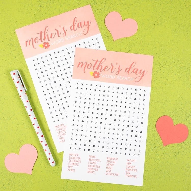 Mother's Day Word Search Printable