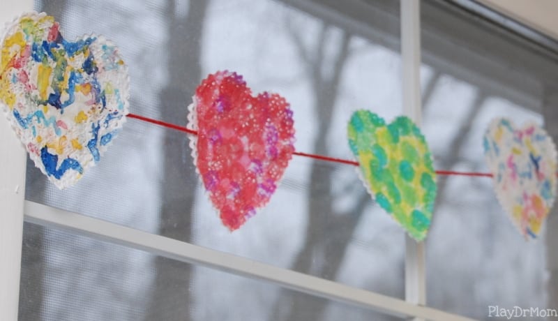 paper heart doily banners