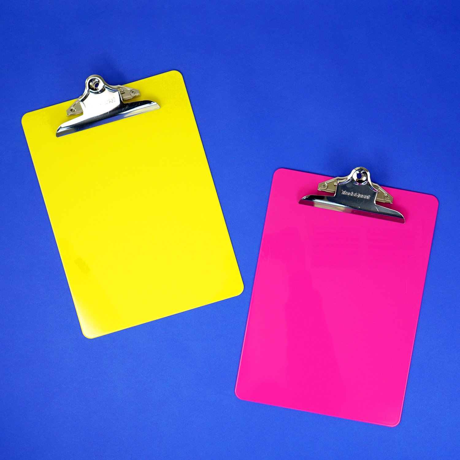 pink and yellow acrylic clipboards