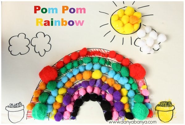 pom pom rainbow kids craft
