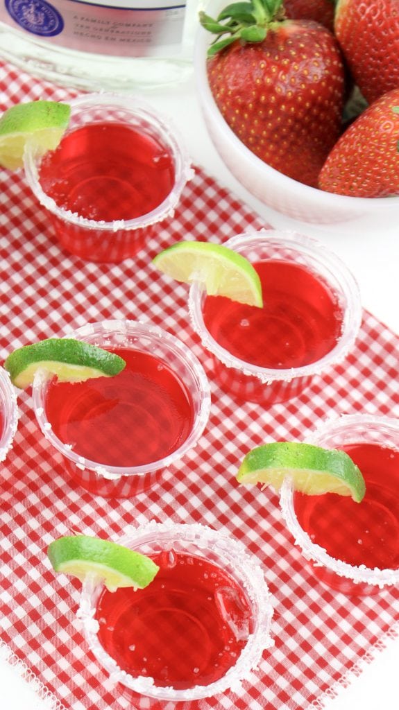 Strawberry Margarita Jello Shots Happiness is Homemade