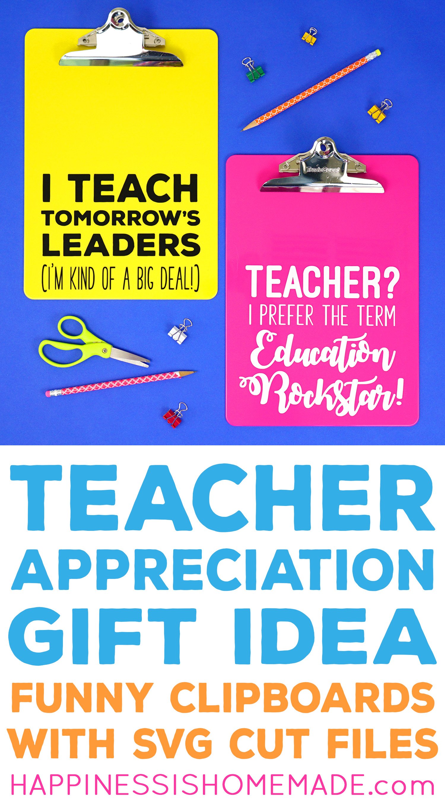 Teacher Appreciation Gift Idea: Quote Clipboards 