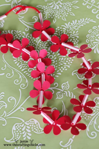 flower lei made from paper